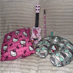 Hello Kitty Pink Pillow and Ukelele Set